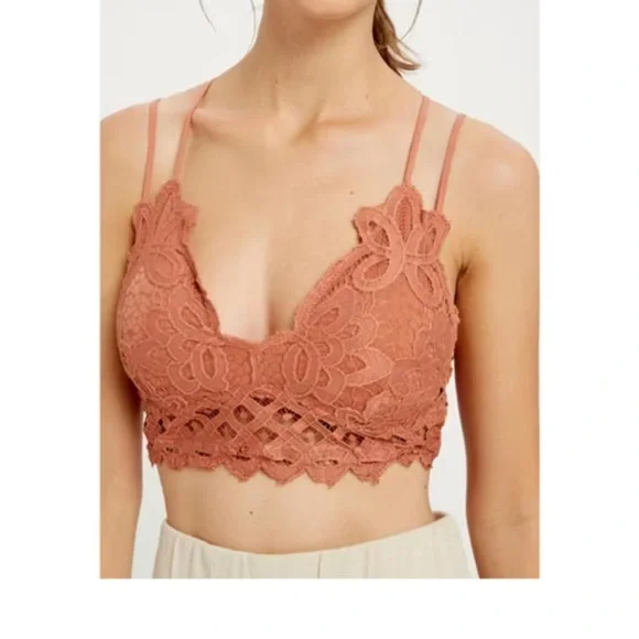 Anemone Peach Lace Bralette - Picture 5 of 5